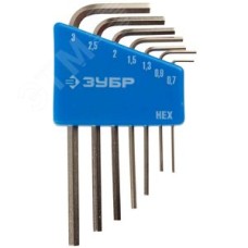 Набор ключей имбусовых ''ЭКСПЕРТ'' МИНИ для точных работ, Cr-V, HEX 0,7, 0,9, 1,3, 1,5, 2, 2,5, 3 мм, 7 шт