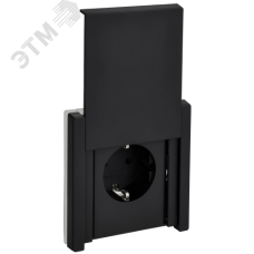 FORTE&PIANO Розетка 1-местная с заземлением с защитными шторками и крышкой винтовое крепление 16А IP44 FP121M металл черный IEK