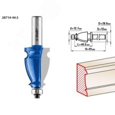 Фреза кромочная фигурная №3 44,5x28мм, хвостовик 12мм