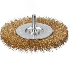 Щетка дисковая для дрели, витая латунированная стальная проволока 0,3мм, 100мм ''Профессионал''.