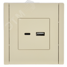 FORTE&PIANO Розетка USB A+C 18Вт FP451 ваниль IEK