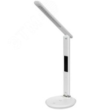 Светильник LIGHTING светодиодный настольный 2011 7Вт на подставке QI-заряд USB-выход кожа белый