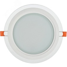 Светильник декоративный светодиодный LED встраиваемый ДВО 1622 со стеклом круг 18Вт 4000К IP20