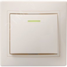 KVARTA Выключатель 1-клавишный с индикацией 10А ВС10-1-1-ККм кремовый GENERICA
