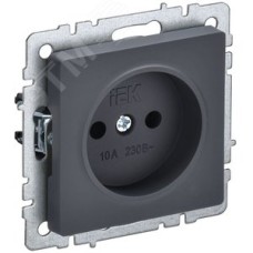 BRITE Розетка без заземления без защитных шторок 10А РС10-1-0-БрГ графит