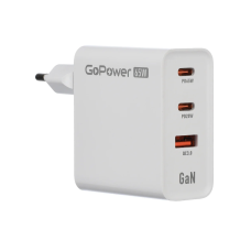 Сетевое З/У/ Сетевое З/У GoPower GPQC10 1USB+2Type-C 65W QC3.0 GAN белый