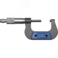 Микрометр ''ЭКСПЕРТ'' гладкий механический, МК 50, диапазон 25-50мм, шаг измерения 0,01мм