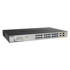 Коммутатор/ DGS-1026MP Unmanaged Switch 24x1000Base-T PoE, 2xCombo 1000Base-T/SFP, PoE Budget 370W, metal case