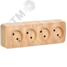 GLORY Розетка четырехместная наружная без заземления сосна