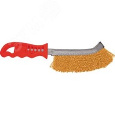 Кордщетка с изогнутой пластиковой ручкой, латунированная тип В