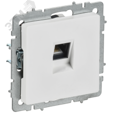 BRITE Розетка компьютерная RJ45 кат.6 РК11-БрАБ арктический белый IEK