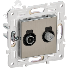 SKANDY Розетка двойная TV+SAT SK-A13N никель IEK
