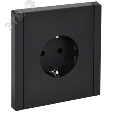 FORTE&PIANO Розетка 1-местная с заземлением без защитных шторок винтовое крепление 16А FP116 черный IEK