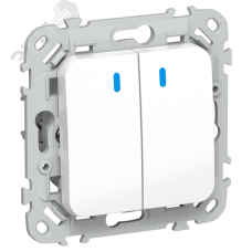 FLITE Выключатель 2-клавишный кнопочный с индикацией 10А ВС12-2-1-ФлБ белый IEK