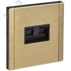 FORTE&PIANO Розетка компьютерная двойная RJ45 кат.6 FP634M металл шампань IEK