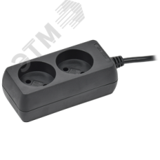 Удлинитель У2 2 места без заземления 5м 2х0,75мм2 10А 250В черный