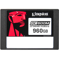 Твердотельный накопитель/ Kingston SSD DC600M, 960GB, 2.5" 7mm, SATA3, 3D TLC, R/W 560/530MB/s, IOPs 94 000/65 000, TBW 1752, DWPD 1 (12 мес)