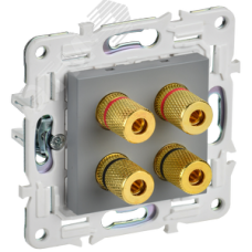 SKANDY Аудиорозетка 4-местная SK-A01Gr серый IEK