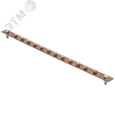 Шина заземляющая главная 483х25х3мм на 12 подключений без изоляторов медь IEK