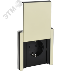 FORTE&PIANO Розетка 1-местная с заземлением с защитными шторками и крышкой безвинтовое крепление 16А IP44 FP819M металл слоновая кость IEK