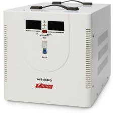 Стабилизатор POWERMAN AVS 8000D, ступенчатый регулятор, цифровые индикаторы уровней напряжения, 8000ВА, 140-260В, максимальный входной ток 40А, клеммная колодка, IP-20, напольный,  410мм х 280мм х 310мм, 13.5 кг./ Stabilizer POWERMAN AVS 8000D, step-type 
