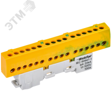 TEKFOR Шина PE земля изолированная на универсальном держателе 6х9-16-ЖЗ IEK