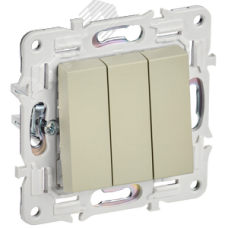 SKANDY Выключатель 3-клавишный 10А SK-V11B бежевый IEK