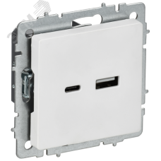 BRITE Розетка USB A+C 18Вт РЮ11-1-БрАБ арктический белый IEK