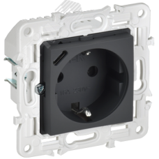 SKANDY Розетка с заземлением с защитными шторками 16А с USB C 18Вт SK-R17G графит IEK