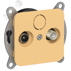 FLITE Розетка 2-местная TV+SAT экранированная оконечная РТВс-2-1-1-ФлЗ золотарник IEK