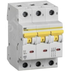 Выключатель автоматический ВА47-60M 3Р 2А 6кА D