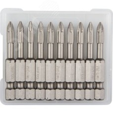 Биты ''X-DRIVE'' торсионные кованые, обточенные, , Cr-Mo сталь, тип хвостовика E 1/4'', PH1, 50мм, 10шт