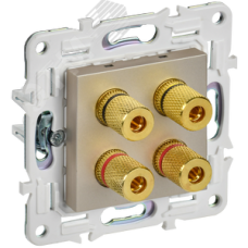 SKANDY Аудиорозетка 4-местная SK-A01Sh шампань IEK