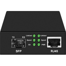 Медиаконвертер Gigabit Ethernet/ Медиаконвертер Gigabit Ethernet, SFP 1000Мбит/c, RJ45 10/100/1000Мбит/c, поддержка LFP. Металлический корпус. БП DC12V(1A) в комплекте. Размеры (ШхВхГ): 70x25x95мм. Вес: 0,2кг. Рабочая температура: -10…+55°С. Совместим с ш