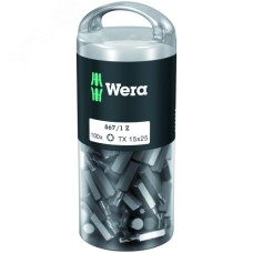 Набор бит 867/1 Z DIY 100 TORX 15 вязкая твердость хвостовик 1/4 C 6.3 TX 15X25 мм 100 шт с держателем-еврослот