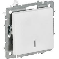 BRITE Выключатель 1-клавишный с индикацией 10А ВС10-1-1-БрАБ арктический белый IEK