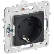 SKANDY Розетка с заземлением с защитными шторками 16А SK-R04G графит IEK