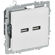 BRITE Розетка USB A+A 5В 3,1А РЮ10-1-БрАБ арктический белый IEK