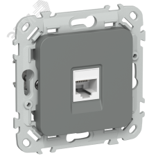 FLITE Розетка компьютерная RJ45 категория 5Е UTP РК5е-1-0-ФлМА мокрый асфальт IEK