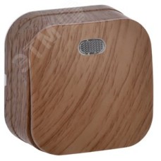 GLORY Выключатель одноклавишный наружный дуб с индикацией