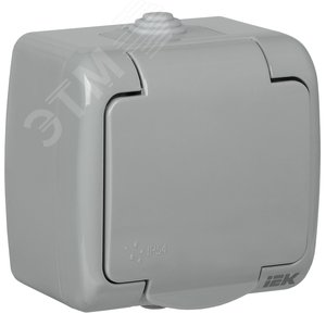 AQUATIC Розетка 1-ая с з/к откр. уст. 16А IP54    РСш12-2-А