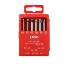 Набор бит SL/Z (+/-) Industrial 73 мм в кейсе, 6 шт