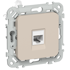 FLITE Розетка компьютерная RJ45 категория 6 UTP РК6-1-0-ФлЛ льняной IEK