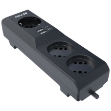 Сетевой фильтр/ Surge protector Pilot 3G 3xGP euro outlets, 10А/2.2кВа, 2xUSB, 10m, grafit