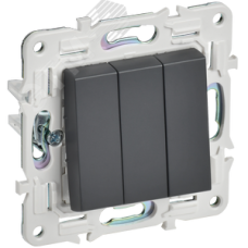 SKANDY Выключатель 3-клавишный 10А SK-V11T титан IEK