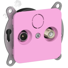 FLITE Розетка 2-местная TV+SAT экранированная проходная РТВс-2-1-2-ФлПр пурпурный IEK
