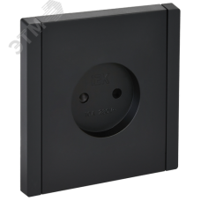 FORTE&PIANO Розетка 1-местная без заземления с защитными шторками винтовое крепление 10А FP117 черный IEK