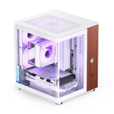 Корпус без блока питания/ Case JONSBO TK-0 White, Desktop SFF, TG, no fan, 1xUSB-A 3.2 + 1xUSB-C 3.2, SFX PSU Support, mITX White