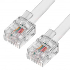 GCR Телефонный шнур удлинитель для аппарата 5.0m 6P4C (джек 6p4c - jack 6p4c), медь, черный