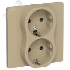 FLITE Розетка 2-местная с заземлением с защитными шторками 16А в сборе РСш12-0-К-ФлХ хаки IEK